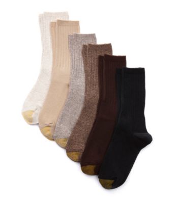 GOLD TOE® 6-pk. Ribbed Crew Socks