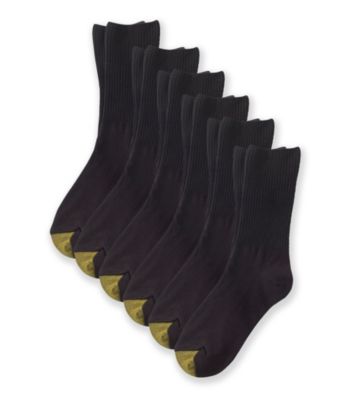 GOLD TOE® 6-pk. Turn Cuff Socks - Black
