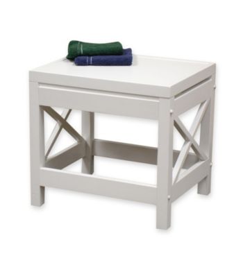 RiverRidge Home Products X-Frame Bathroom Stool - White
