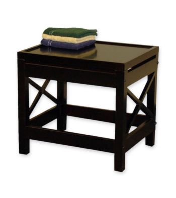 RiverRidge Home Products X-Frame Bathroom Stool - Espresso