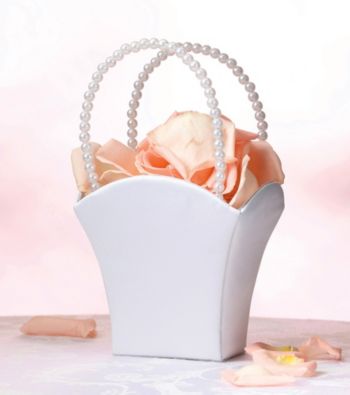 Lillian Rose® White Satin Flower Basket
