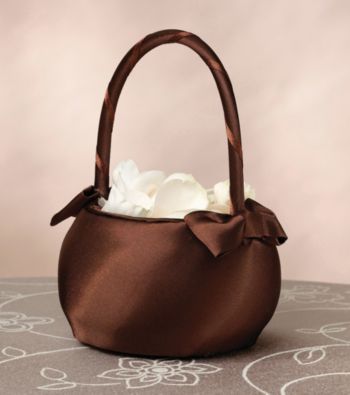 Lillian Rose® Brown Satin Wedding Flower Basket
