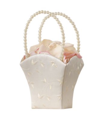 Lillian Rose® Elegant Embroidered Ivory Flower Basket