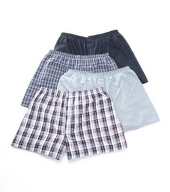 Jockey® Men's 4-pk. Full Cut Blended Boxers - Plaid/Solid Assorted