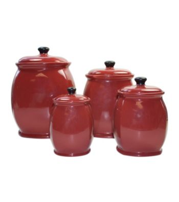 Corelle® Hearthstone Red Set of 4 Canisters