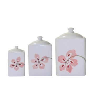 Corelle® Square Pretty Pink Set of 3 Canisters