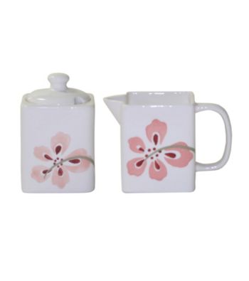 Corelle® Square Pretty Pink Sugar & Creamer Set