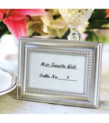Kate Aspen Beautifully Beaded Silver Photo Frame/Wedding Place Card Holder - Set of 18