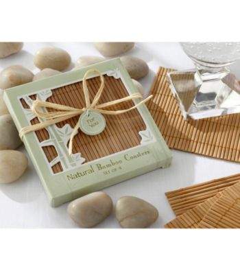 Kate Aspen Natural Bamboo Coaster Favors - Set of 18