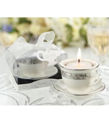 Kate Aspen Teacups and Tealights Miniature Porcelain Tealight Holders - Set of 12