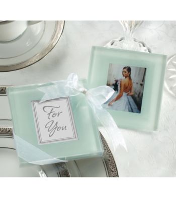 Kate Aspen Forever Photo Frosted Glass Coasters - Set of 12