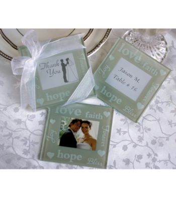 Kate Aspen Good Wishes Pearlized Photo Coasters - Set of 12