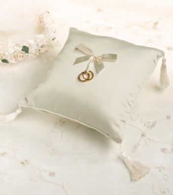 Lillian Rose® Plain Ivory Satin Ring Pillow