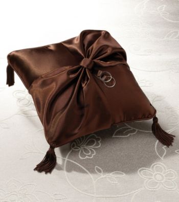 Lillian Rose® Brown Satin Ring Pillow