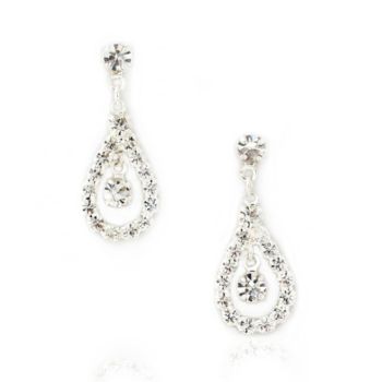 BT-Jeweled Crystal Teardrop Earrings