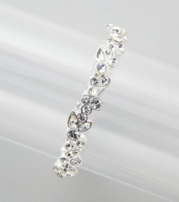 Givenchy® Clear Stone and Silvertone Floral Bracelet