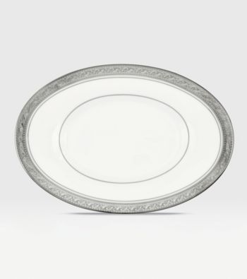 Noritake Crestwood Platinum Covered Butter/Relish Tray