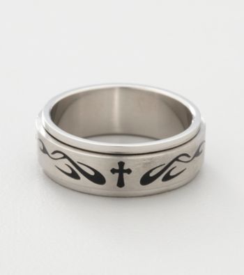 Men's Stainless Steel Tribal Cross Design Ring