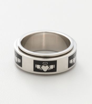 Men's Stainless Steel Claddagh Spinner Band