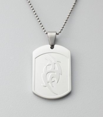 Stainless Steel Tribal Dog Tag Pendant