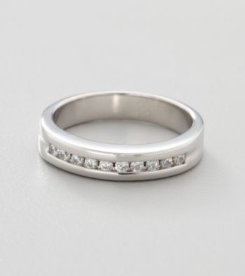 Sterling Silver and Cubic Zirconia Wedding Band