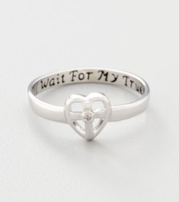 Sterling Silver with Diamond Accent Purity Cross Ring