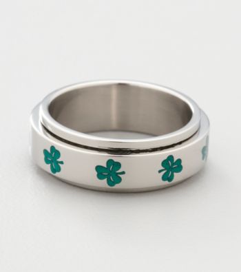 Men's Stainless Steel Clover Spinner Band