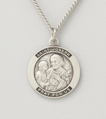 Sterling Silver St.Joseph Medal Pendant