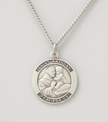 Sterling Silver St. Anthony Medal Pendant