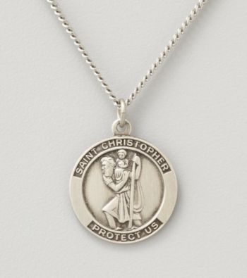 Sterling Silver St. Christopher Medal Pendant