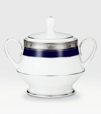 Noritake Crestwood Cobalt Platinum Covered Sugar Bowl