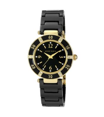 Anne Klein® Black Ceramic Bracelet Watch