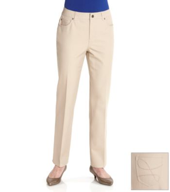 Laura Ashley® Petites' Bi-Stretch Twill 5-Pocket Pant