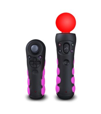 CTA Digital Protective Grips for PlayStation Move™ Controllers - Black/Pink