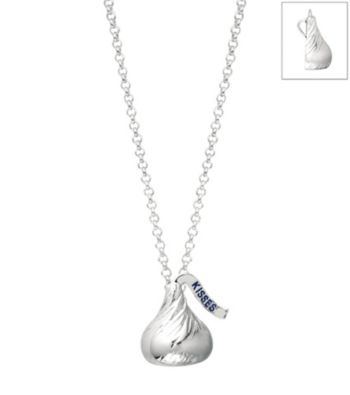 Sterling Silver Small Flat Back Hershey's Kiss Pendant