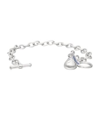Sterling Silver One Small Hershey's Kiss Charm Bracelet