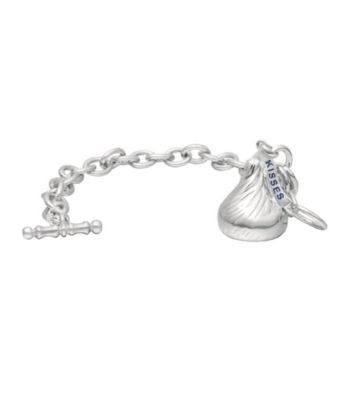 Sterling Silver One Medium Hershey's Kiss Charm Bracelet
