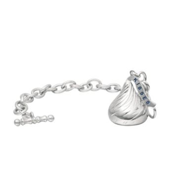 Sterling Silver One Large Hershey's Kiss Charm Bracelet