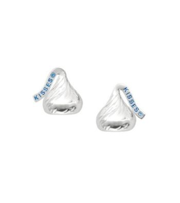 Sterling Silver Small Flat Back Hershey's Kiss Stud Earrings