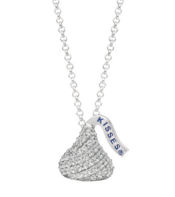 Sterling Silver with Cubic Zirconia Small Flat Back Hershey's Kiss Pendant