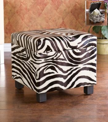 Holly & Martin™ Safari Zebra Print Storage Ottoman