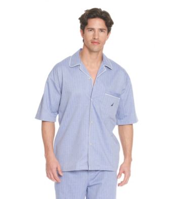 Nautica® Men's Herringbone Sleepwear Shirt - Blue Bonnet