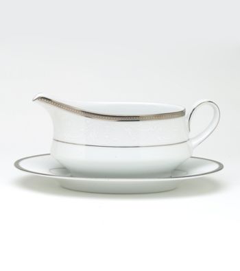 Noritake Regina Platinum Gravy Boat with Stand