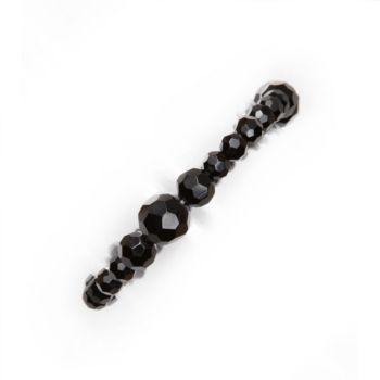 BT-Jeweled Black Faceted Stretch Bracelet