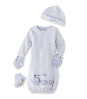 Vitamins Baby® Baby Boys Dot Elephant Gown Set - Blue/White