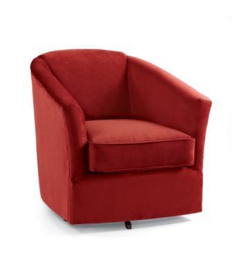 Emeraldcraft Bella Berry Microfiber Swivel Barrel Chair