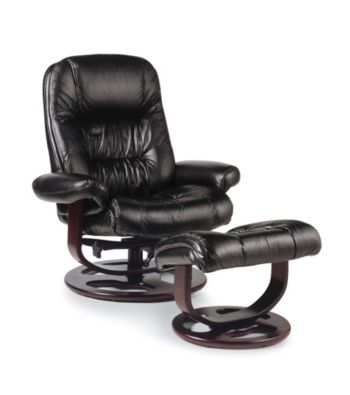 Lane® Andre Black Recliner & Ottoman