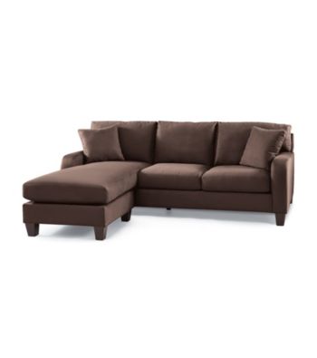 HM Richards Newberry Chocolate Microfiber Sofa with Chaise