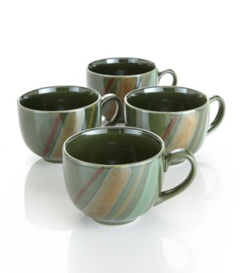 Sango Avanti Green Set of 4 Mugs