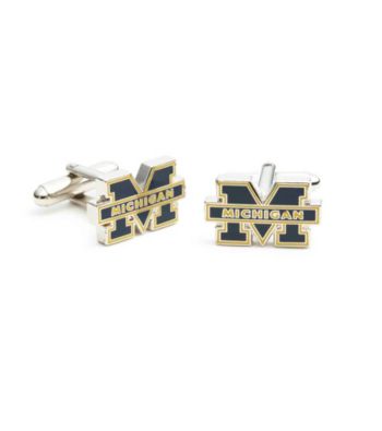 Silvertone Michigan Wolverines Cufflinks